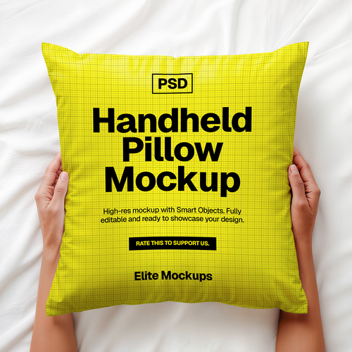 Handheld Pillow Mockup PSD