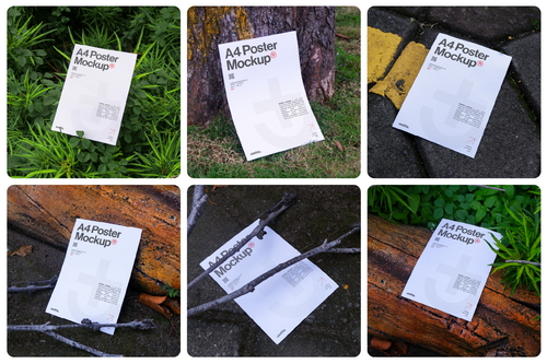 Realistic Outdoor Poster Mockup Bundle