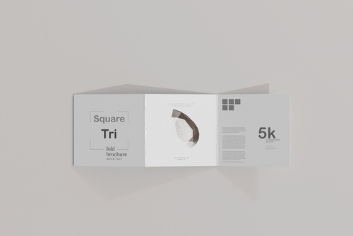Square Tri Fold Brochure Mockup