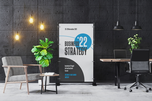 Advertising Interior Stand Banner Mockup