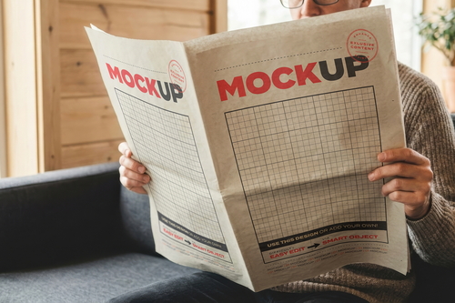 Reading Newspaper Mockups