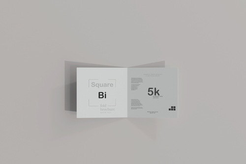 Square Bi Fold Brochure Mockup