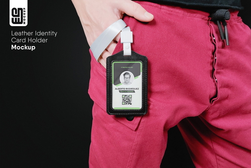 Leather Identity Card Holder Mockup