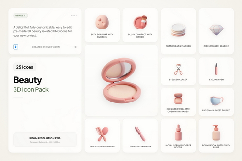 3D Beauty Icons