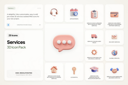 3D Services Icons