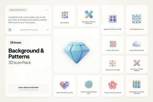3D Background & Pattern Icons