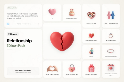 3D Relationship Icons