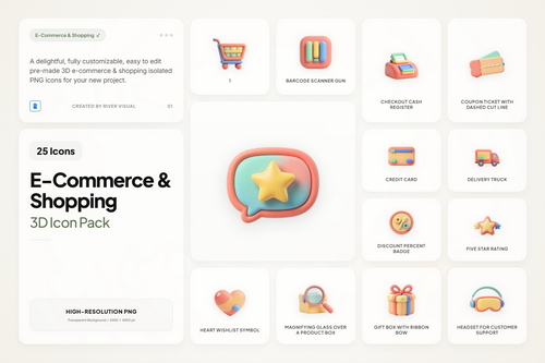 3D E-Commerce Icons