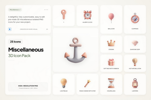 3D Miscellaneous Icons