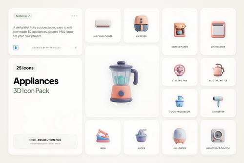 3D Appliance Icons