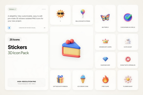 3D Stickers Icons