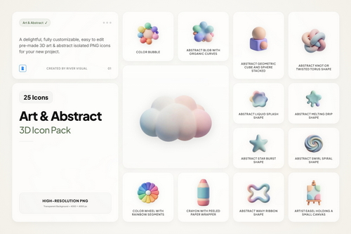 3D Art & Abstract Icons