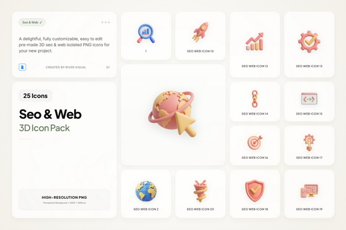 3D SEO & Web Icons