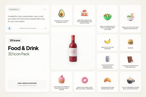 3D Food & Drink Icons