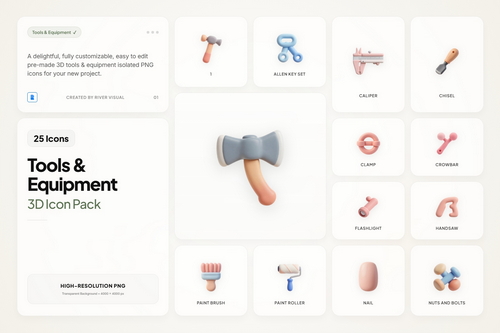 3D Tools & Equipment Icons