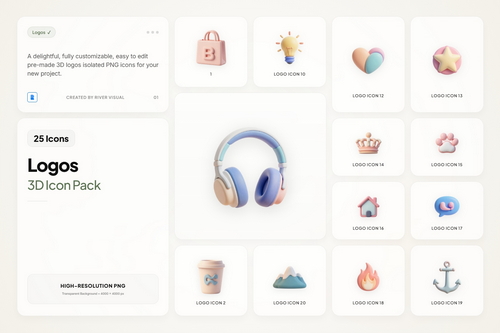 3D Logo Icons