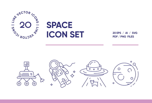 Space Line Icon Set