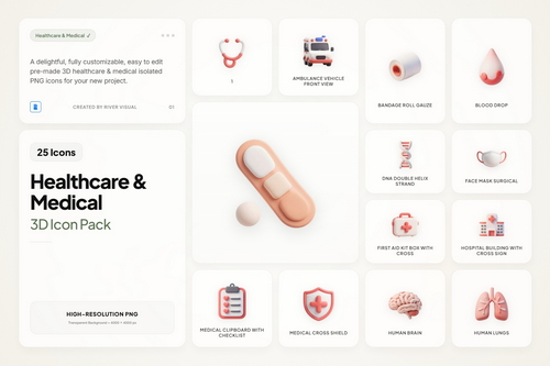3D Health & Medical Icons