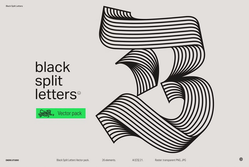 Black Split Letters