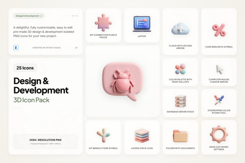 3D Design & Dev Icons