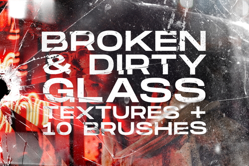 Broken Glass textures and brushes for Photoshop