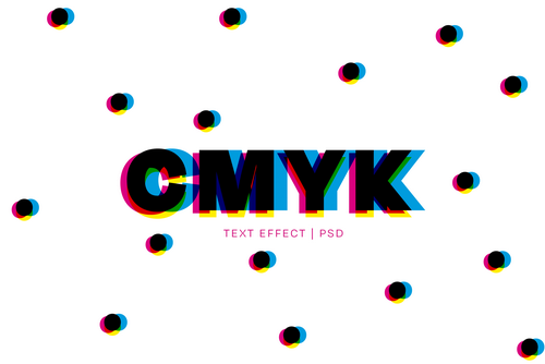 Cmyk Color Text Effect Mockup
