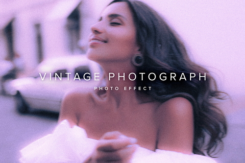 Vintage Photograph Image Effect Mockup