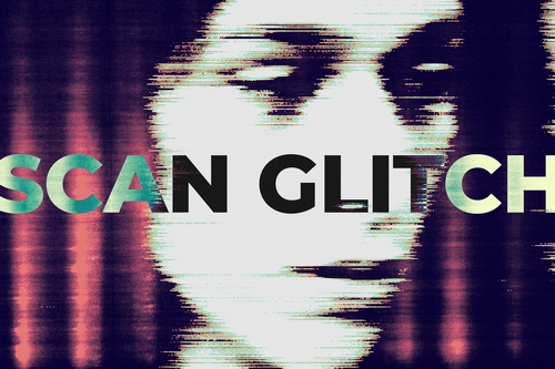 Scanner Glitch Image Effect Mockup
