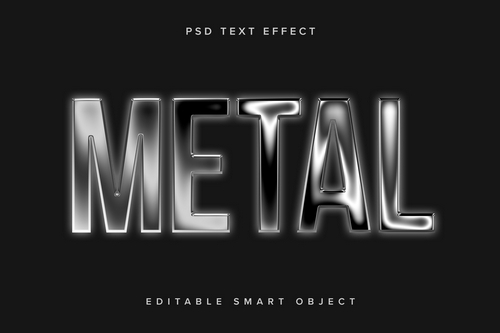 Silver Chrome Text Effect Mockup