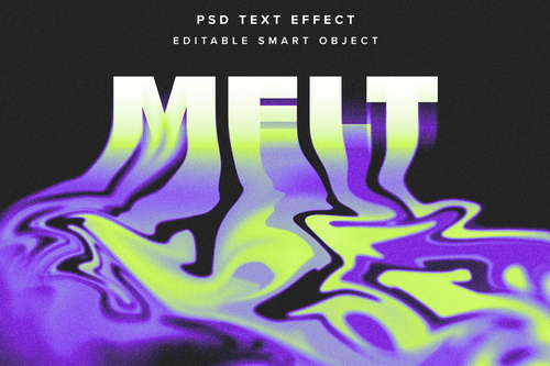 Melting Text Effect Mockup