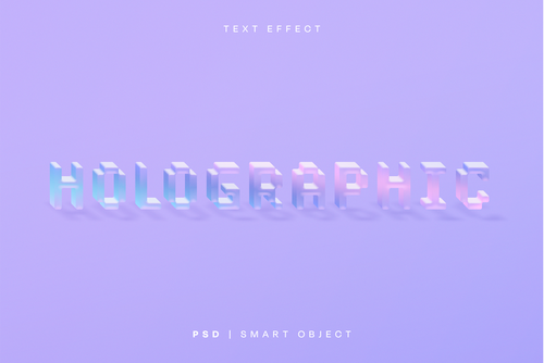Holographic Text Effect Mockup
