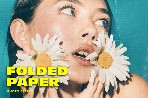 Vintage Paper Image Effect Mockup