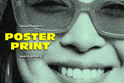 Poster Print Texture Image Effect Mockup
