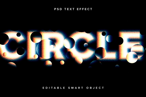 Colorful Distorted Text Effect Mockup