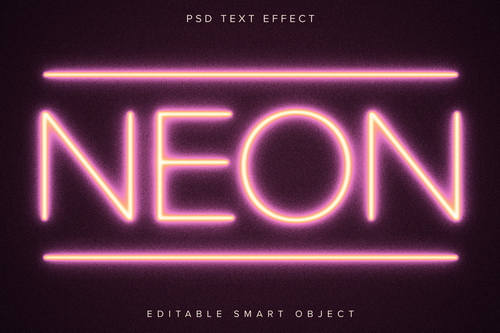 Glowing Neon Text Effect Mockup