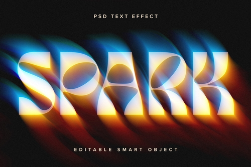 Colorful Disintegrating Text Effect Mockup