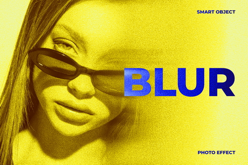Yellow Blur Image Effect Mockup