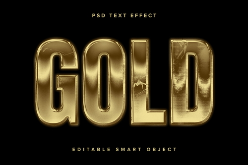 Metallic Gold Text Effect Mockup