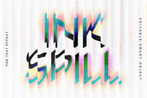 Colorful Distorted Text Effect Mockup