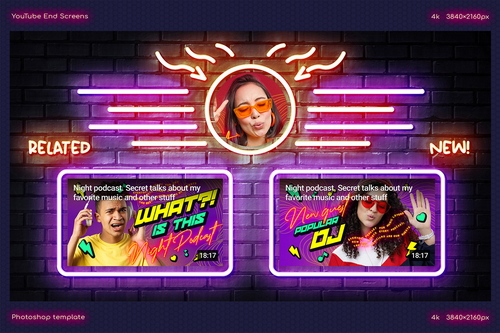 Neon YouTube End Screen