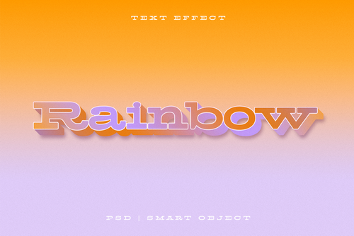 Rainbow Text Effect Mockup