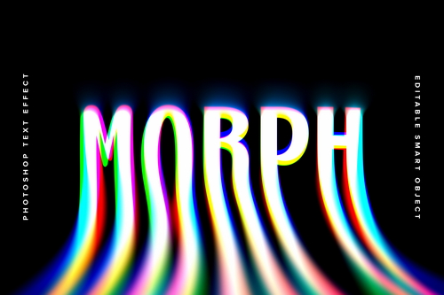 Melting Glitch Text Effect Mockup