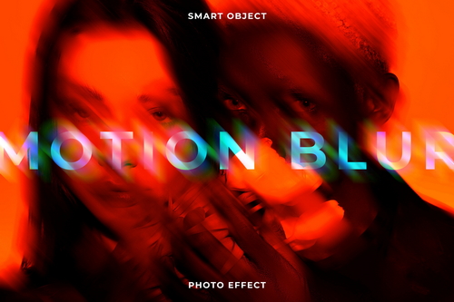 Red Motion Blur Image Effect Mockup