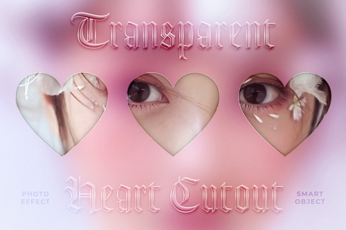 Heart Cutout Image Effect Mockup