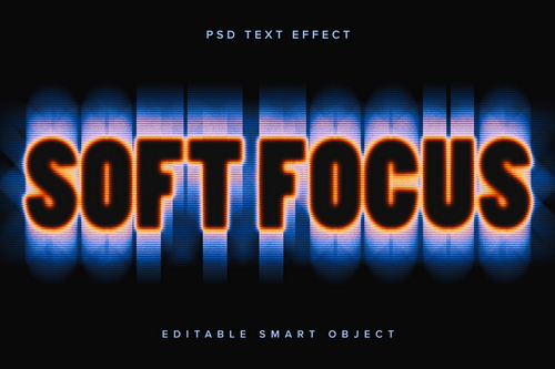 Colorful Blurry Text Effect Mockup