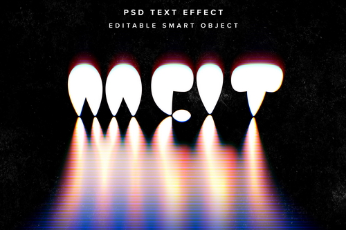 Melting Analog Text Effect Mockup