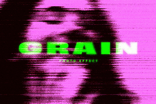 Distorted Grain Image Effect Mockup