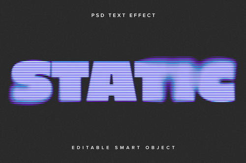 Blurred TV Glitch Text Effect Mockup