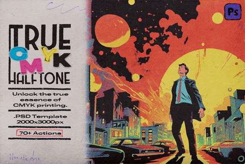 True CMYK Halftone Template