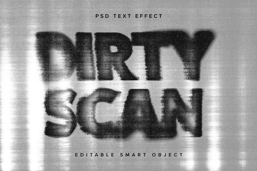 Dirty Scan Text Effect Mockup